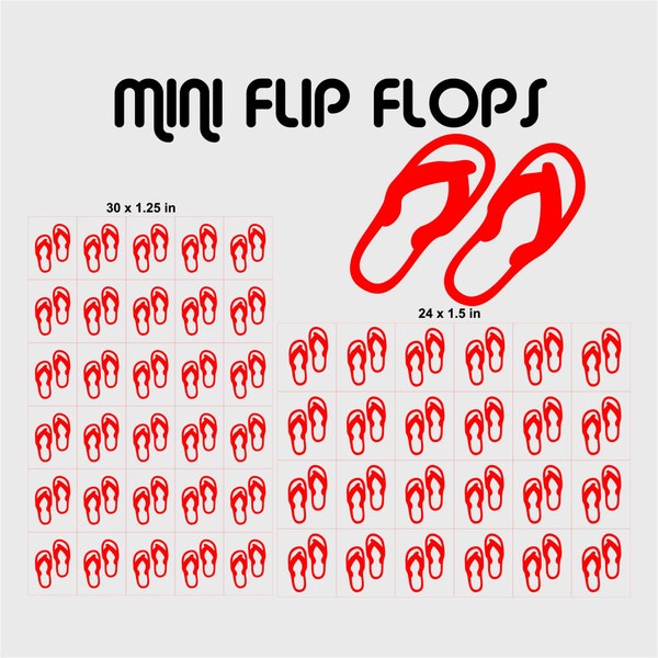 Mini Flip Flop Vinyl Decals for Decorating EVERYTHING! Bicycle Decals,Tumblers,Mugs and Cups(#SS014)