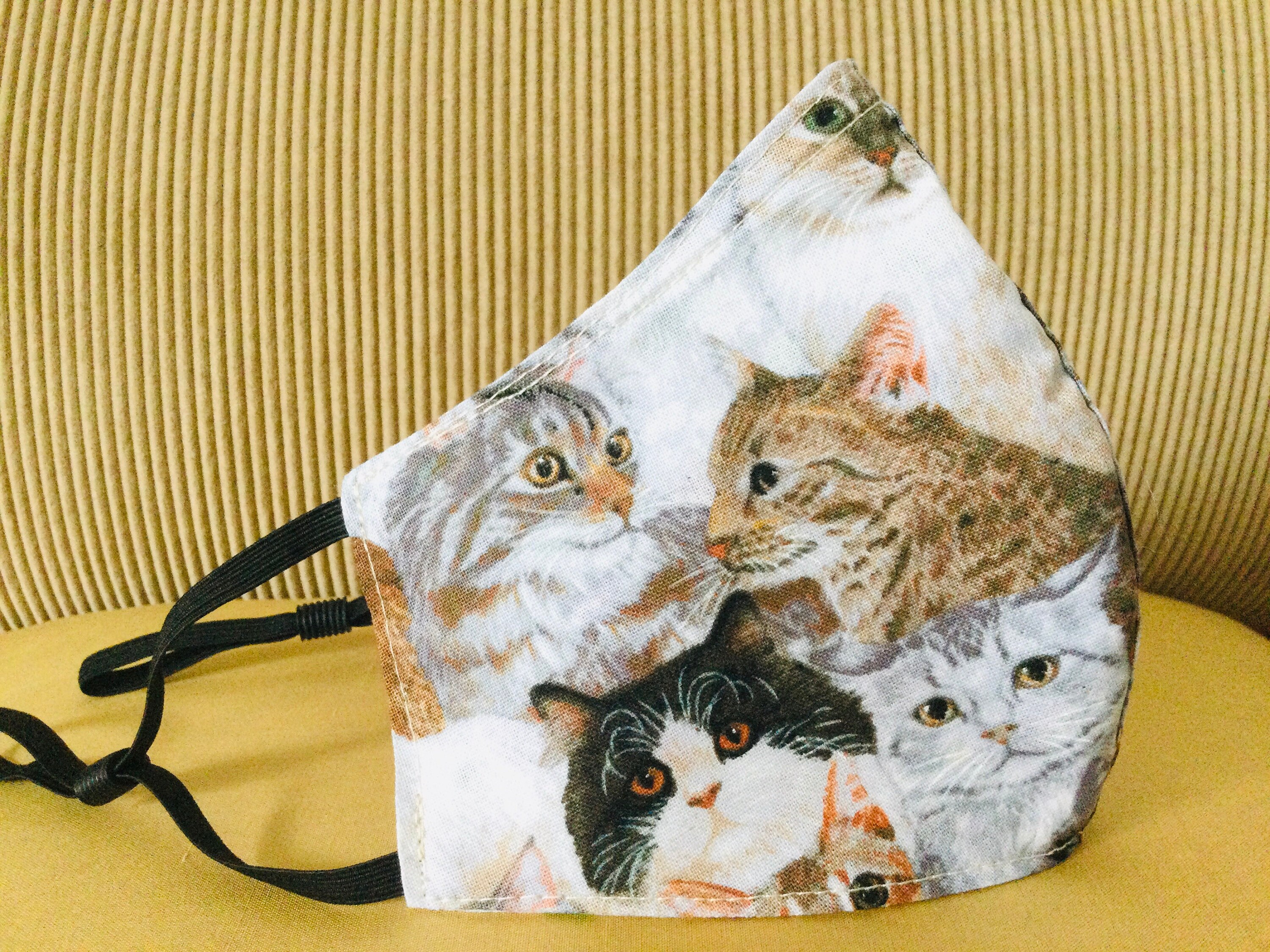 Updated Face Mask, Cat Prints Design, Two Layers Fabric, Reversible W…