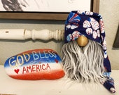 Patriotic Farmhouse gnome hat slouchy hat for gnome farmhouse decor Americana gnome hat dog lover