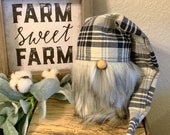 Plaid farmhouse hat for Gnome farmhouse gnome hat farmhouse decor plaid gnome hat