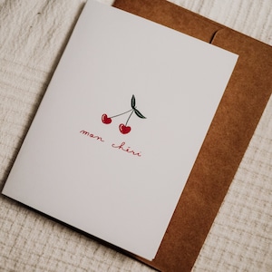 Carte de Saint-Valentin Mon Cheri, carte de voeux, carte de Saint-Valentin pour elle, carte de Saint-Valentin pour lui, carte de Saint-Valentin