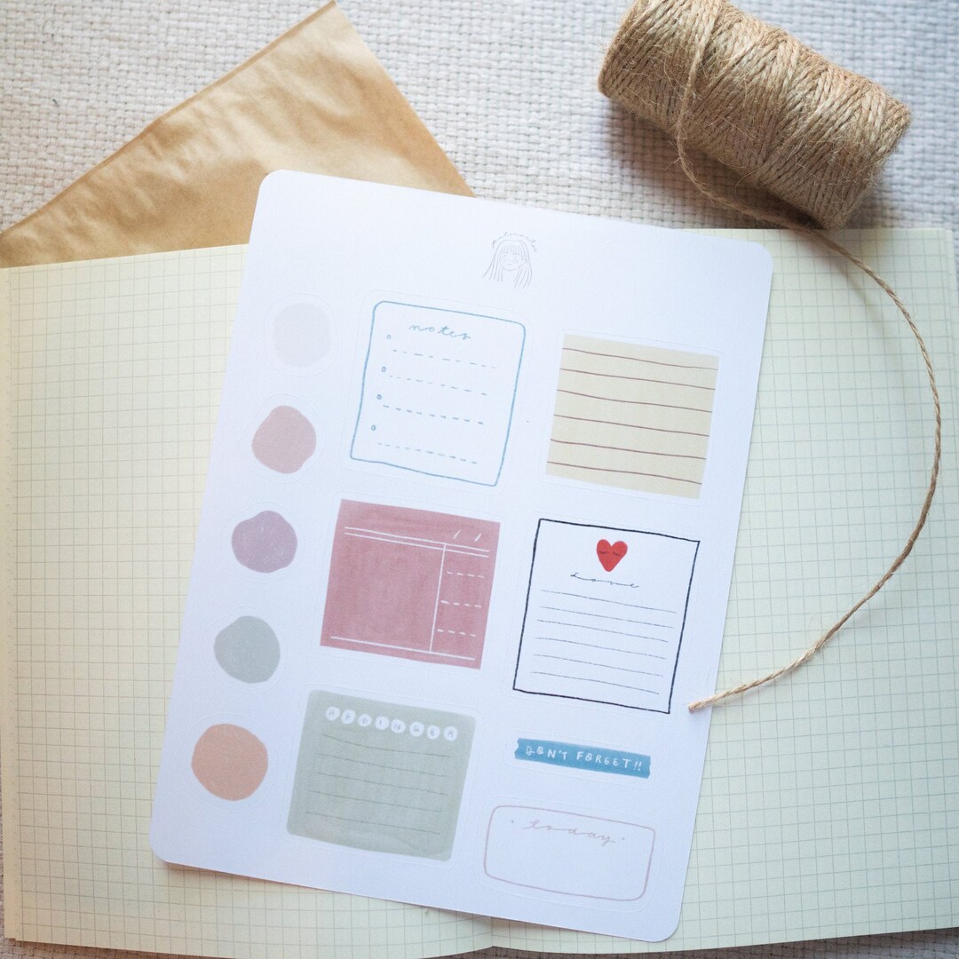 Sticky Notes Sticker Sheet, Love Note Sticker, Reminder Sticker ...