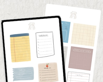 Digital Sticky Notes for Goodnotes: Printable Sticker Sheet (Digital Download)