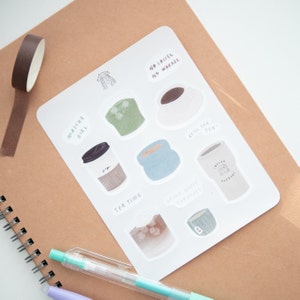 Gezellige koffie en thee planner stickervel
