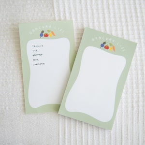 Grocery Notepad, Cute Notepad, Grocery List Notepad, Aesthetic Cute Notepad, Minimalist Grocery Notepad, Aesthetic Notepad