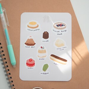 Stickervel dessert, stickervel dessertplanner, zoetekauw, stickervel Frans dessert, gezellige plannerstickers