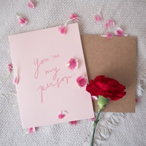You&#39;re My Person Greeting Card, Valentine&#39;s Day Card, Love Card, Valentine’s Day Card for her, Valentine’s Day Card for him