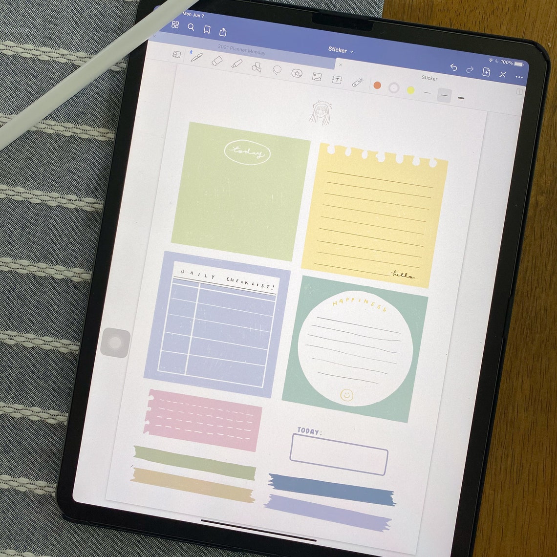 Digital Sticky Notes for Goodnotes, Instant Download, Printable Sticker