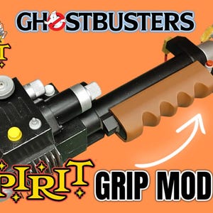 Spirit Life-Size Proton Pack Wand, Grip Mod, 3D printed set of grips Black or Brown Front & back grip, Snap on Screen Style Chris Bosh Props