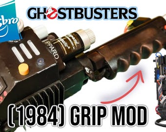 HASBRO 84' Proton Pack Wand, Grip Mod, 3D printed set of grips  Black or Brown Front & back grip, Snap on Screen Used Style Chris Bosh Props