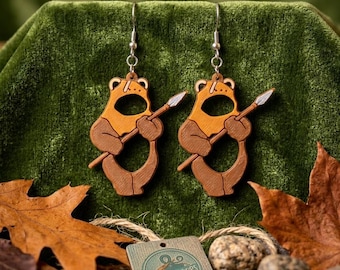 Nuevos pendientes de oso galáctico, orejas, ganchos, espacio estelar, yub nub, impresos en 3D, oso de peluche, pendientes colgantes multicolores, cosplay, Endor