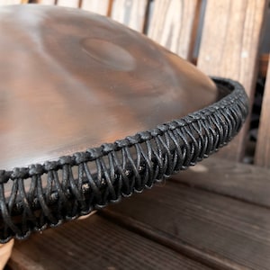 Handpan Rope Braid Black | Waxed Cord Protective Edge Guard | Decorative Handmade Rim Accessory for Handpan Drum | Handpan Protectio