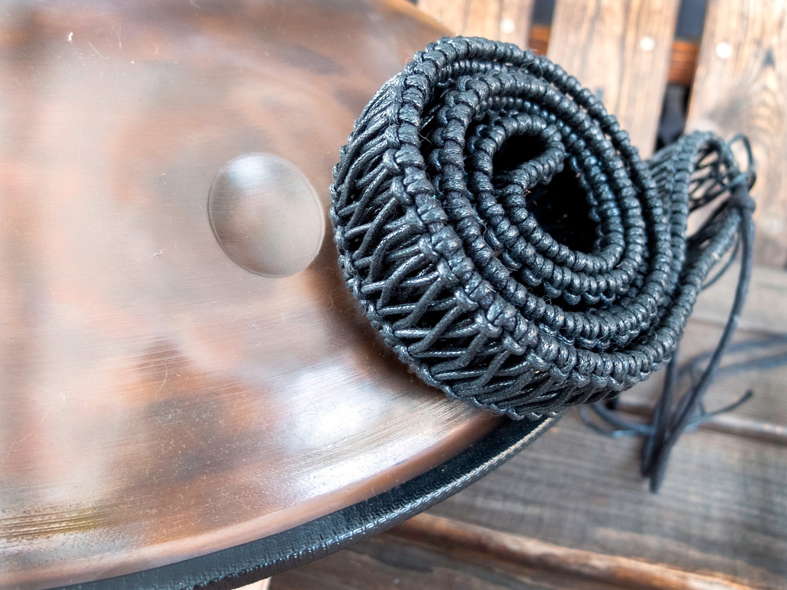 Rim Rope Handpan Drum Rope Braid: Black Waxed Cord Protective Rim Guard - Etsy