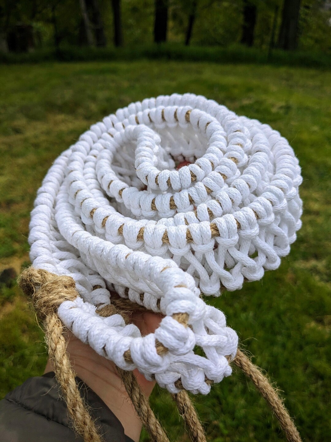 Rim Rope Macrame Handpan Rim Braid: Cotton Rope, Steel Drum Accessory White ...