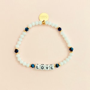 Pulsera de palabras personalizada Star Gaze • Nombre delicado personalizado • Regalo de amistad apilable • Pulsera de cuentas con letras con palabras, nombres o iniciales