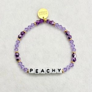 Pulsera personalizada con palabra Elle • Nombre delicado personalizado • Regalo de amistad apilable • Pulsera de cuentas con letras con palabras, nombres o iniciales