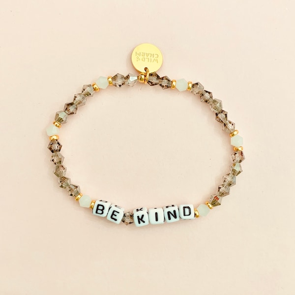 Wildlife Custom Word Charity Bracelet • Personalized Dainty Name • Stacking Friendship Gift • Word, Name or Initials Letter Bead Bracelet