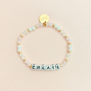 Pastel Sky Custom Word Bracelet • Personalized Dainty Name • Stacking Friendship Gift • Word, Name or Initials Letter Bead Bracelet