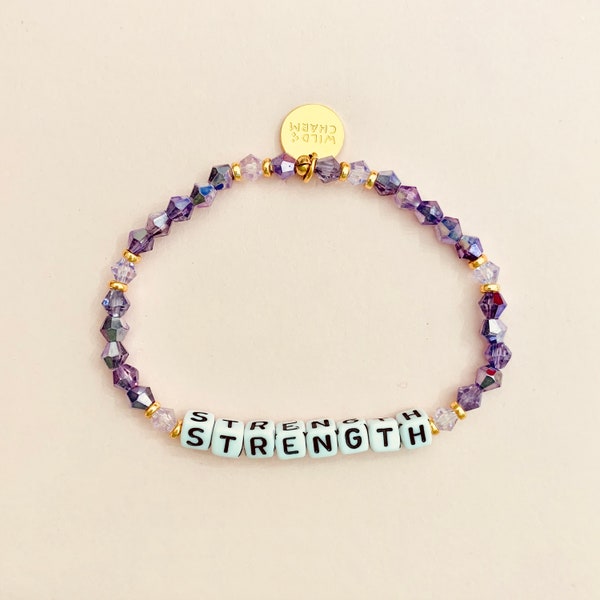 Alzheimer's Custom Word Charity Bracelet • Personalized Dainty Name • Stacking Friendship Gift • Word, Name or Initials Letter Bead Bracelet