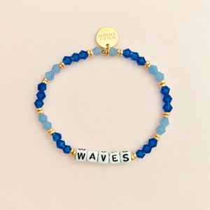 Pulsera personalizada con palabras del Pacífico • Nombre delicado personalizado • Regalo de amistad apilable • Pulsera de cuentas con letras con palabras, nombres o iniciales