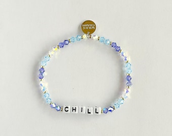 Alina Custom Word Bracelet • Personalized Dainty Name • Stacking Friendship Gift • Word, Name or Initials Letter Bead Bracelet