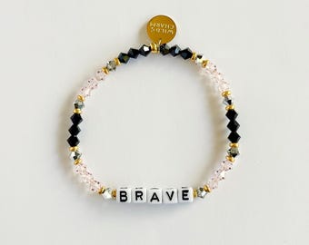 Cora Custom Word Bracelet • Personalized Dainty Name • Stacking Friendship Gift • Word, Name or Initials Letter Bead Bracelet