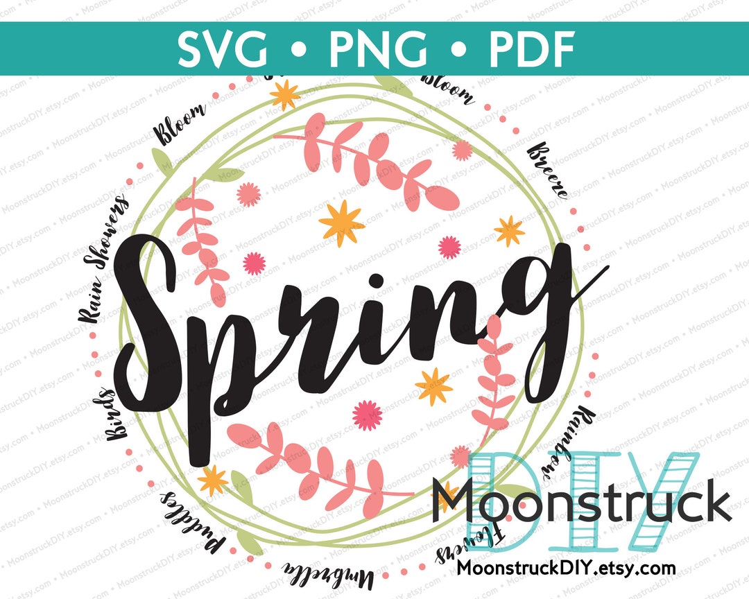 Spring Flowers Floral Circle SVG - Etsy