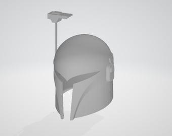 May include: A gray plastic helmet with a raised design on the front and a small antenna on top.