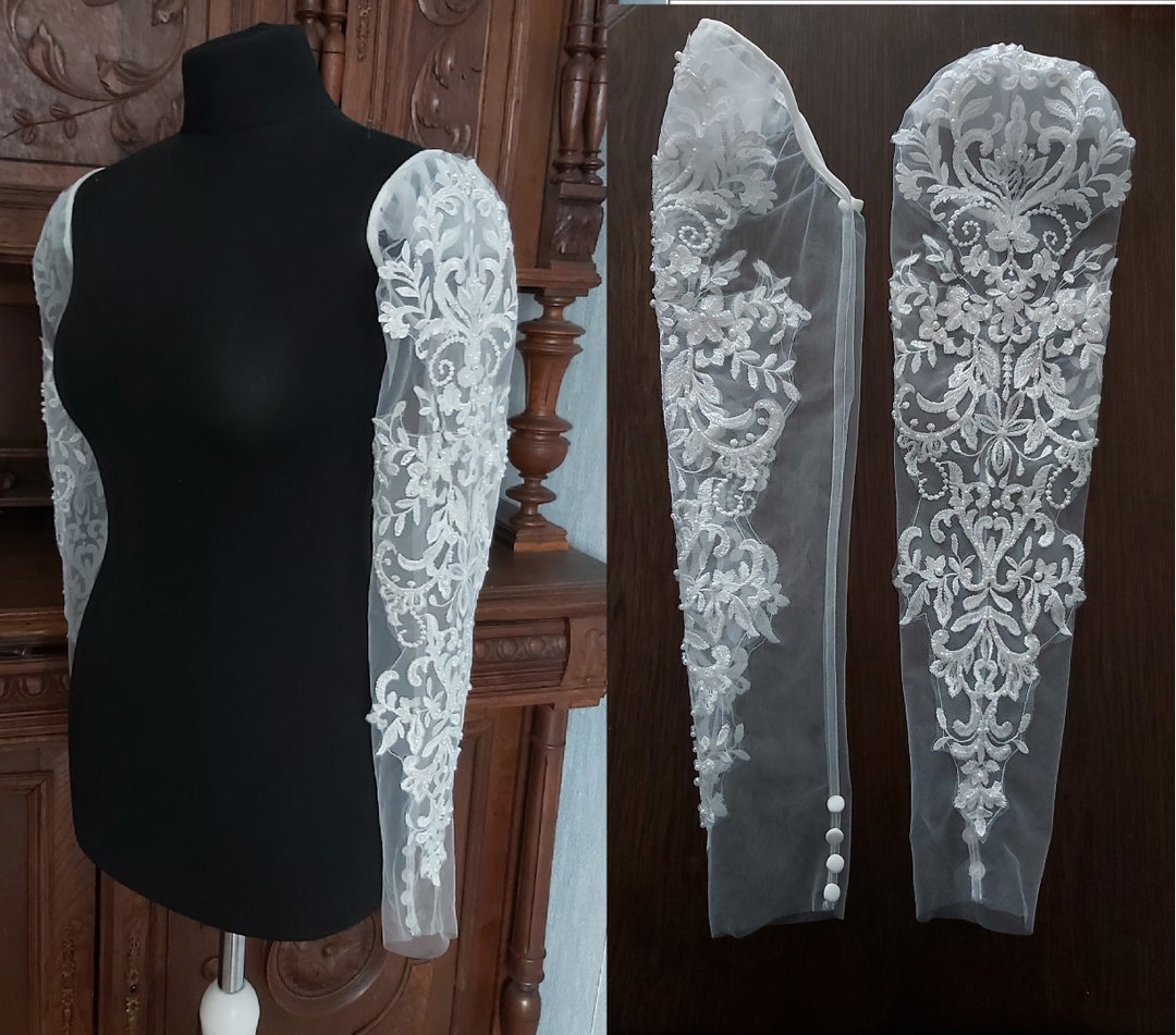 Lace Wedding Sleeves Detachable Sleeves for Wedding Dress Etsy