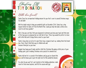 Demande de don de lutin de Noël, lettre imprimable aux enfants, défi bonne action, don de jouets