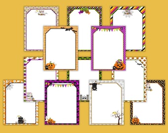 Spooky Halloween Printable Paper ~ Halloween Stationary ~ Lined/Unlined ~ 8.5x11 Stationary ~ A5 Writing Set ~ 5x8 Printable Stationary