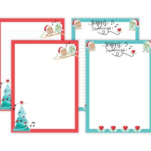 Christmas Letter Template ~ Christmas Stationary ~ Christmas Paper ~ Lined and Unlined ~ A5 and US Sized Stationery ~ Printable Stationery