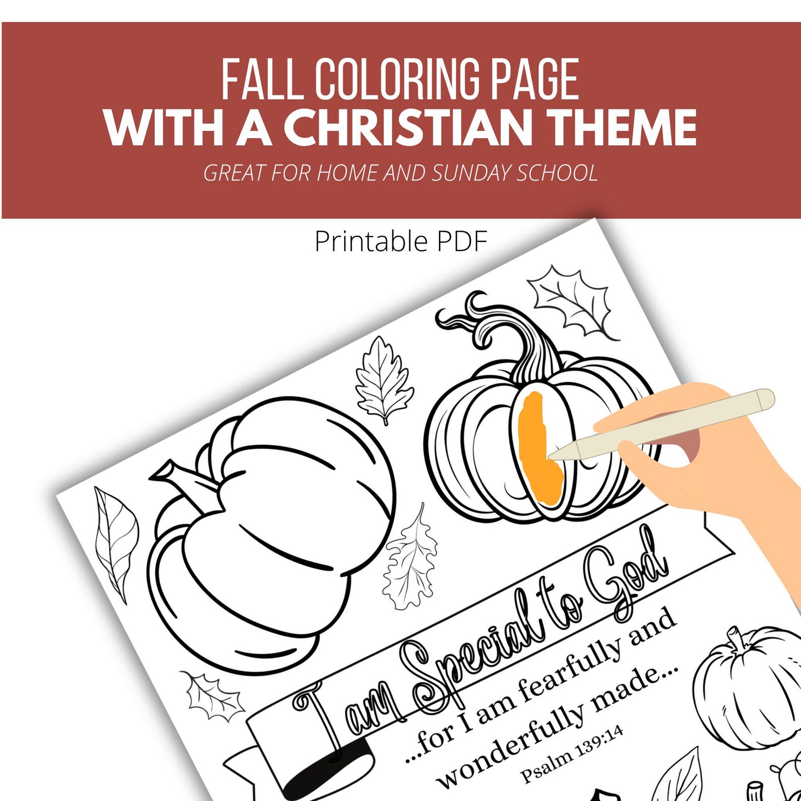 Christian Pumpkin Coloring Page Printable - Etsy