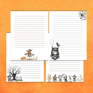 Halloween Letter Paper, Gothic Stationery, Halloween Stationery, Halloween Printable
