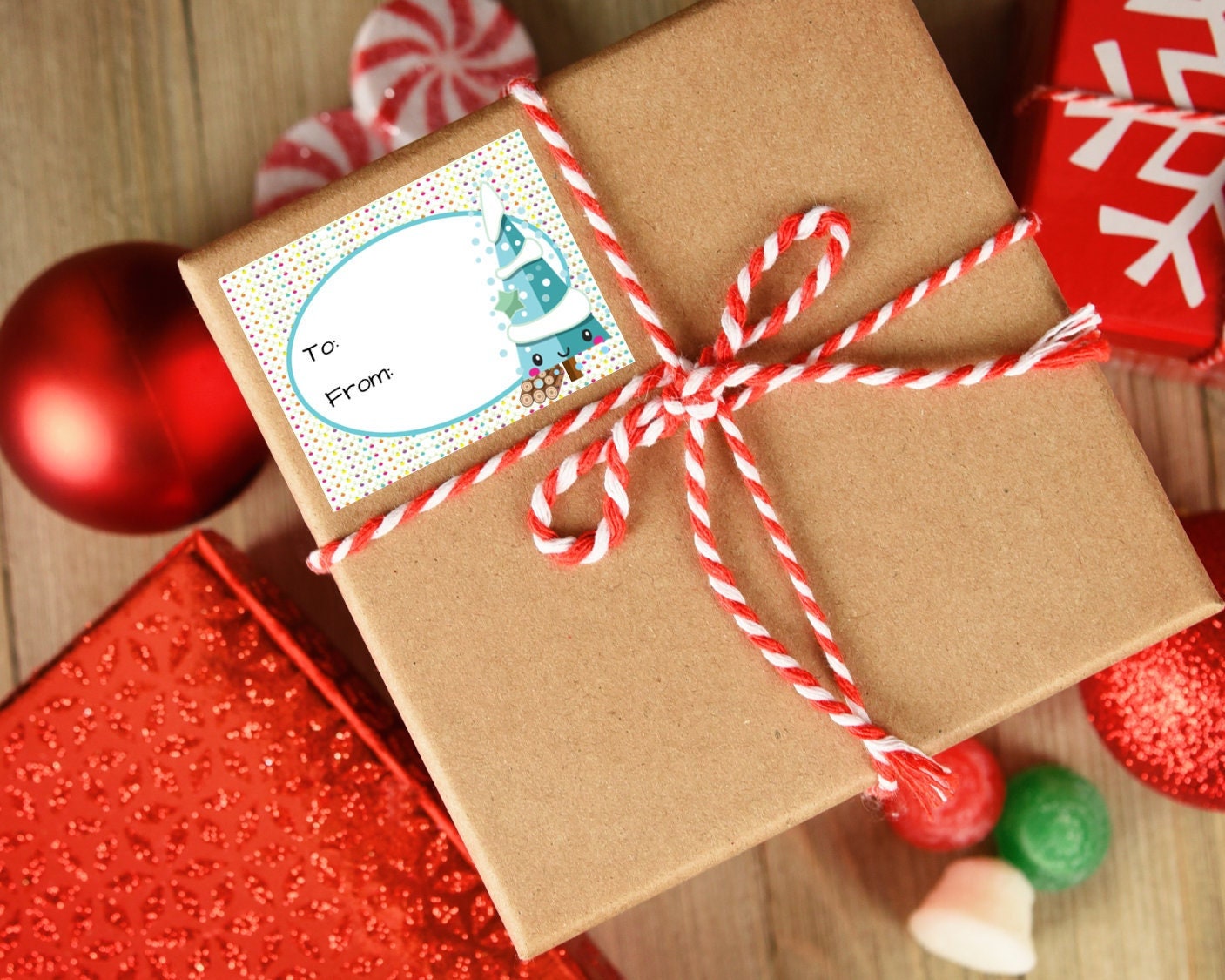 Christmas Gifttag ~ Printable Gifttag ~ Holiday Gift Labels ~ Happy Holiday Tags ~ Holiday Treats Tag ~ Personalized Gifttag