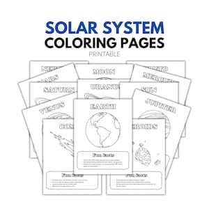 Afdrukbare kleurplaten zonnestelsel, printables zonnestelsel, planeet kleurplaat, planeten voor kinderen, ruimte kleurplaten voor kinderen