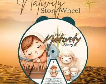 Roue de la nativité à imprimer - activité de Noël pour enfants - travaux manuels de l&#39;Avent - leçon biblique pour l&#39;école du dimanche
