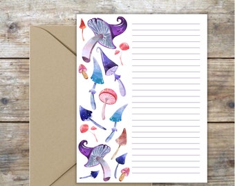 Set per scrivere lettere a tema funghi, Carta da lettere: Carta da lettere a righe (PDF)