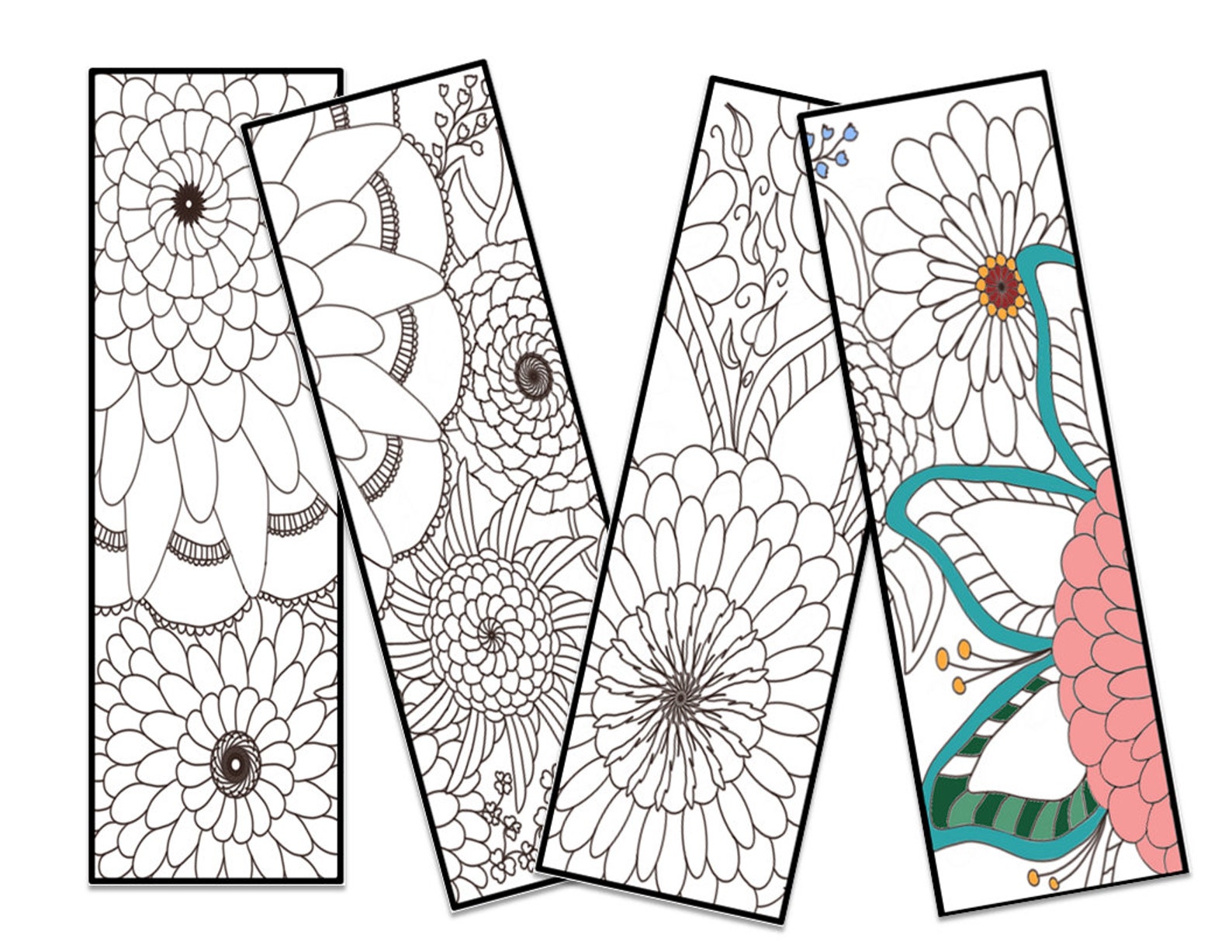 Printable Coloring CardsPrintable Coloring Bookmarks Etsy