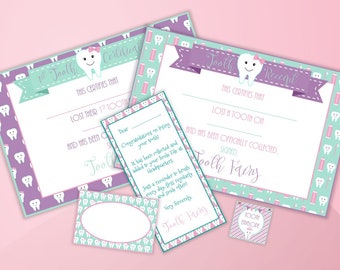 Printable Tooth Fairy Letter - Tooth Fairy Kit - Tooth Fairy Receipt - Tooth Fairy Certificate - Miniature Tooth Fairy Letter and Envelope