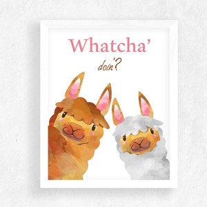 Llama Art Print-Digital Download-Kid&#39;s Room Wall Decor-Nursery Wall Art