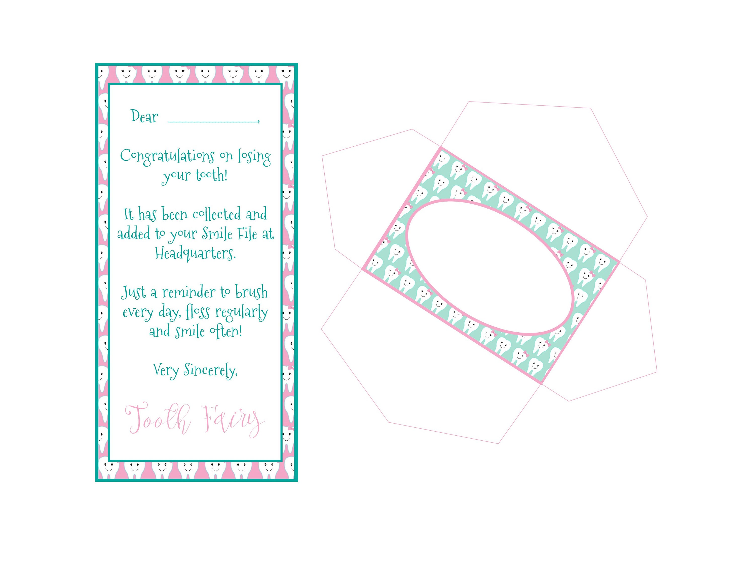 Printable Tooth Fairy Letter Tooth Fairy Kit Tooth Fairy Receipt Tooth ...