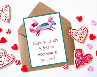 Printable Animal Valentine's Day Cards ~ Classroom Valentine's Day Cards for Kids ~ School Valentines ~ Student Valentines