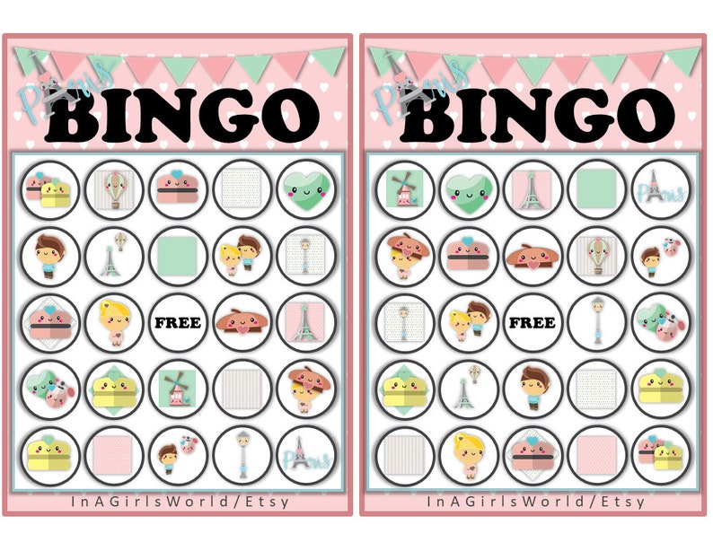 Paris themed Bingo Cards Printable Bingo Cards Digital Etsy Ireland Paris themed Bingo Cards Printable Bingo Cards Digital Etsy Ireland