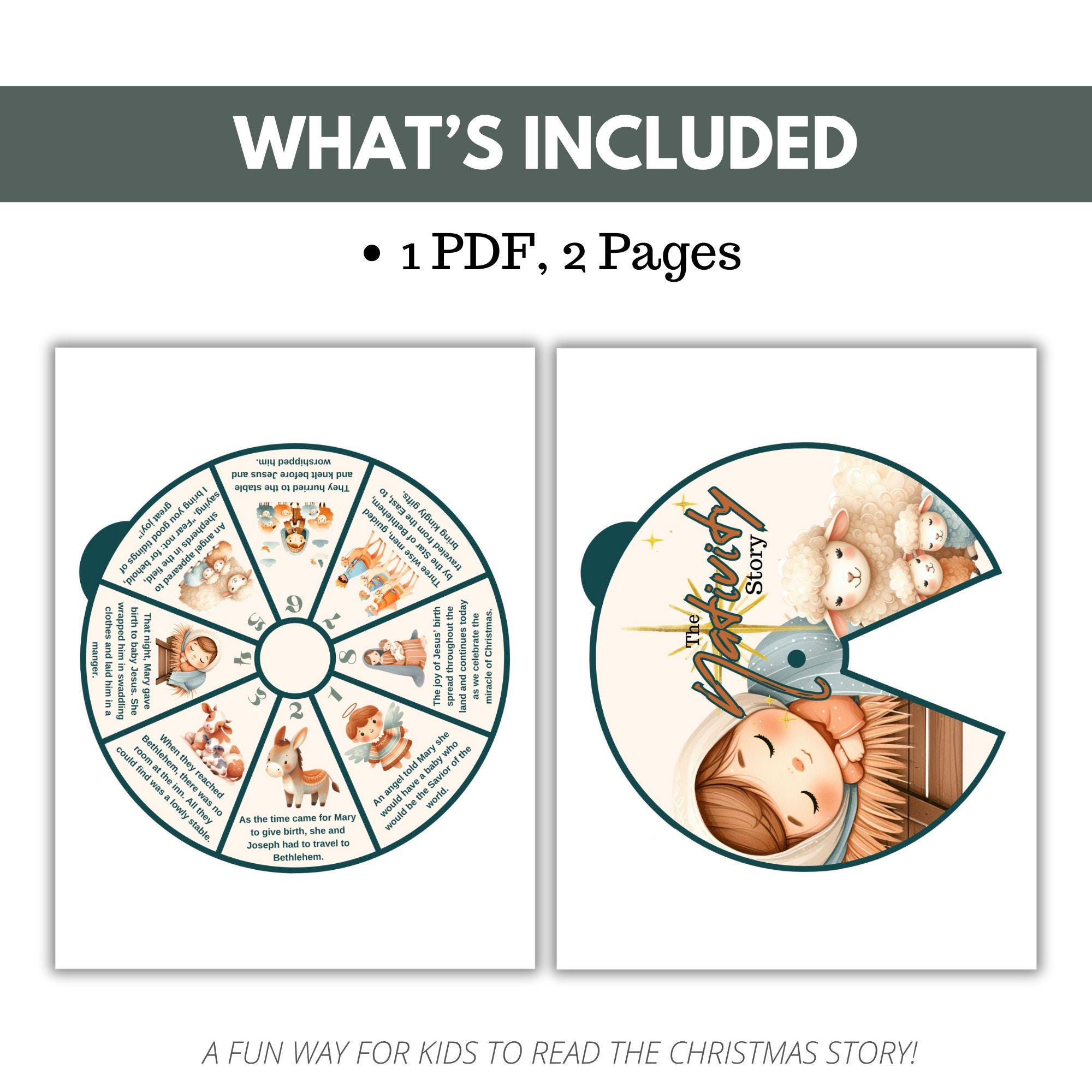 Nativity Story Wheel Printable - Kids Christmas Activity - Advent Craft ...