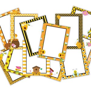 Bee Stationary Printable/Honeybee Digital Paper Set/Honey Bee Digital Paper