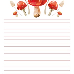 Wild Mushroom Stationary Set/mushroom Watercolor/mushroom - Etsy