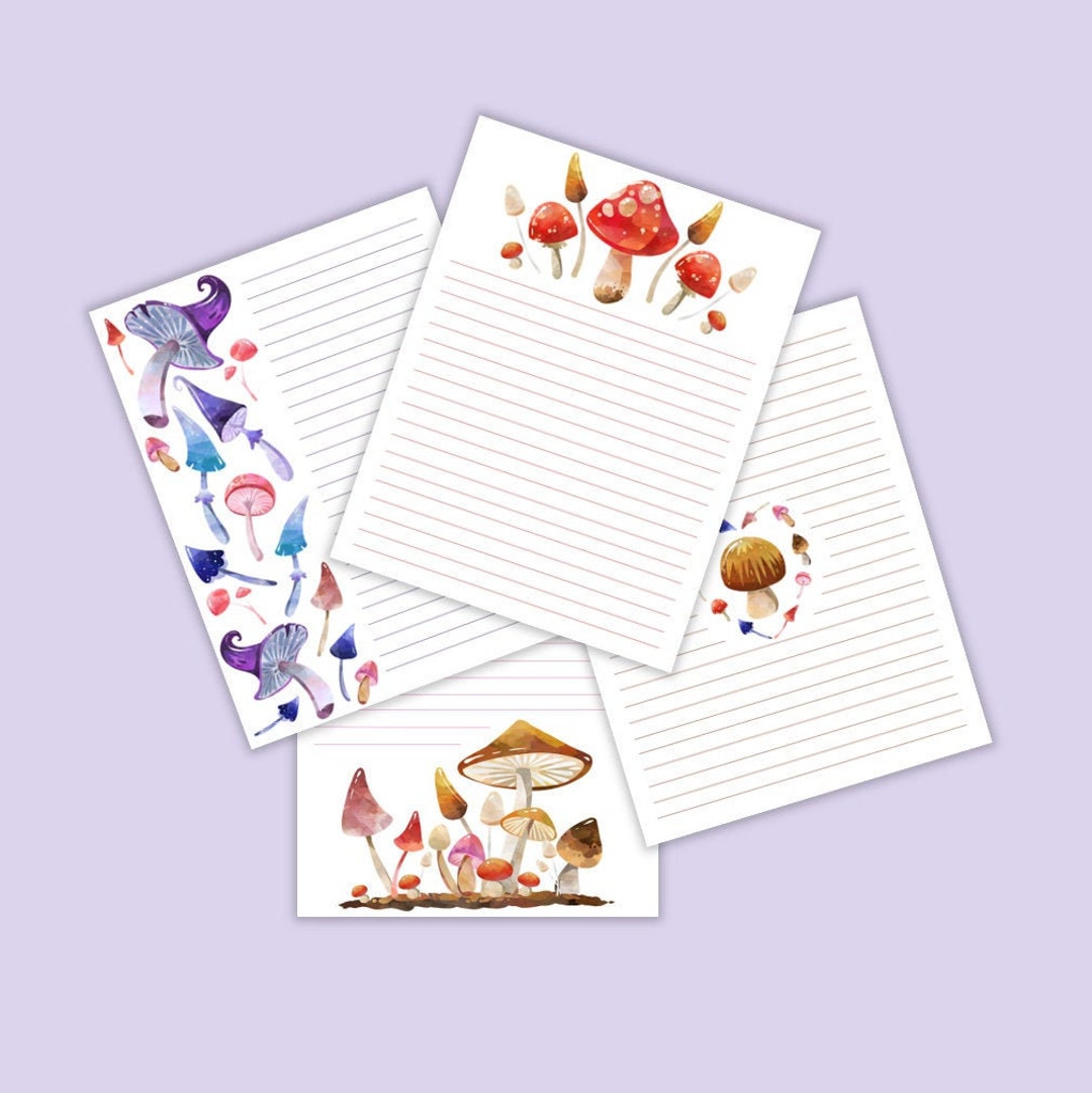 Wild Mushroom Stationary Set/mushroom Watercolor/mushroom - Etsy