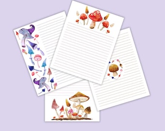 Set di cancelleria Mushroom: carta da lettere a righe (download digitale)