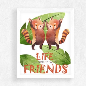 Cute Red Panda Nursery Print